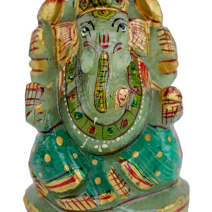 Green Jade Ganpati Made by Real Crystal