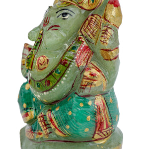 Green Jade Ganpati Made by Real Crystal