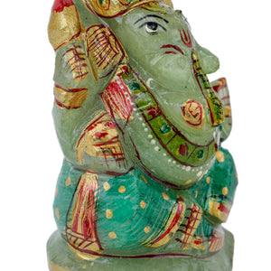 Green Jade Ganpati Made by Real Crystal