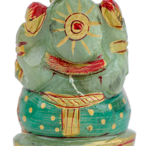 Green Jade Ganpati Made by Real Crystal