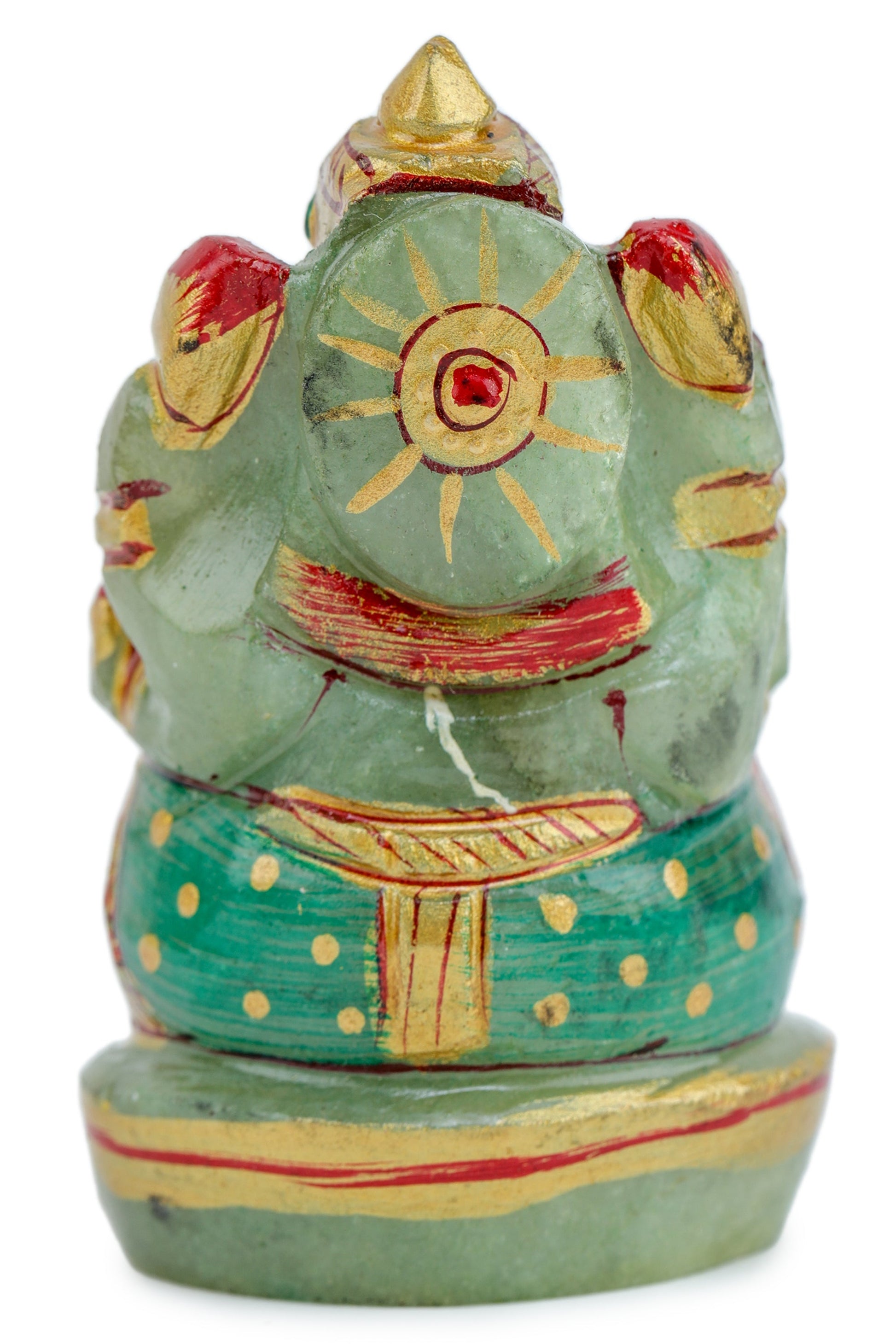 Green Jade Ganpati Made by Real Crystal