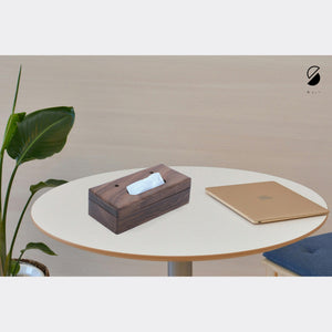 Brown - Handcrafted Wooden Double Side Tissue Box