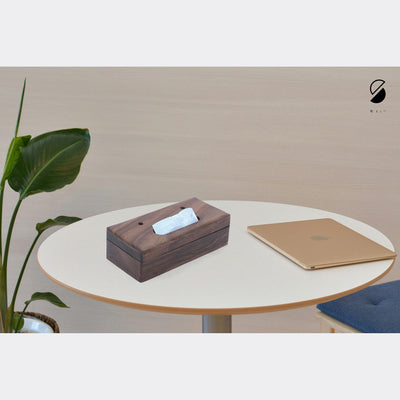 Brown - Handcrafted Wooden Double Side Tissue Box