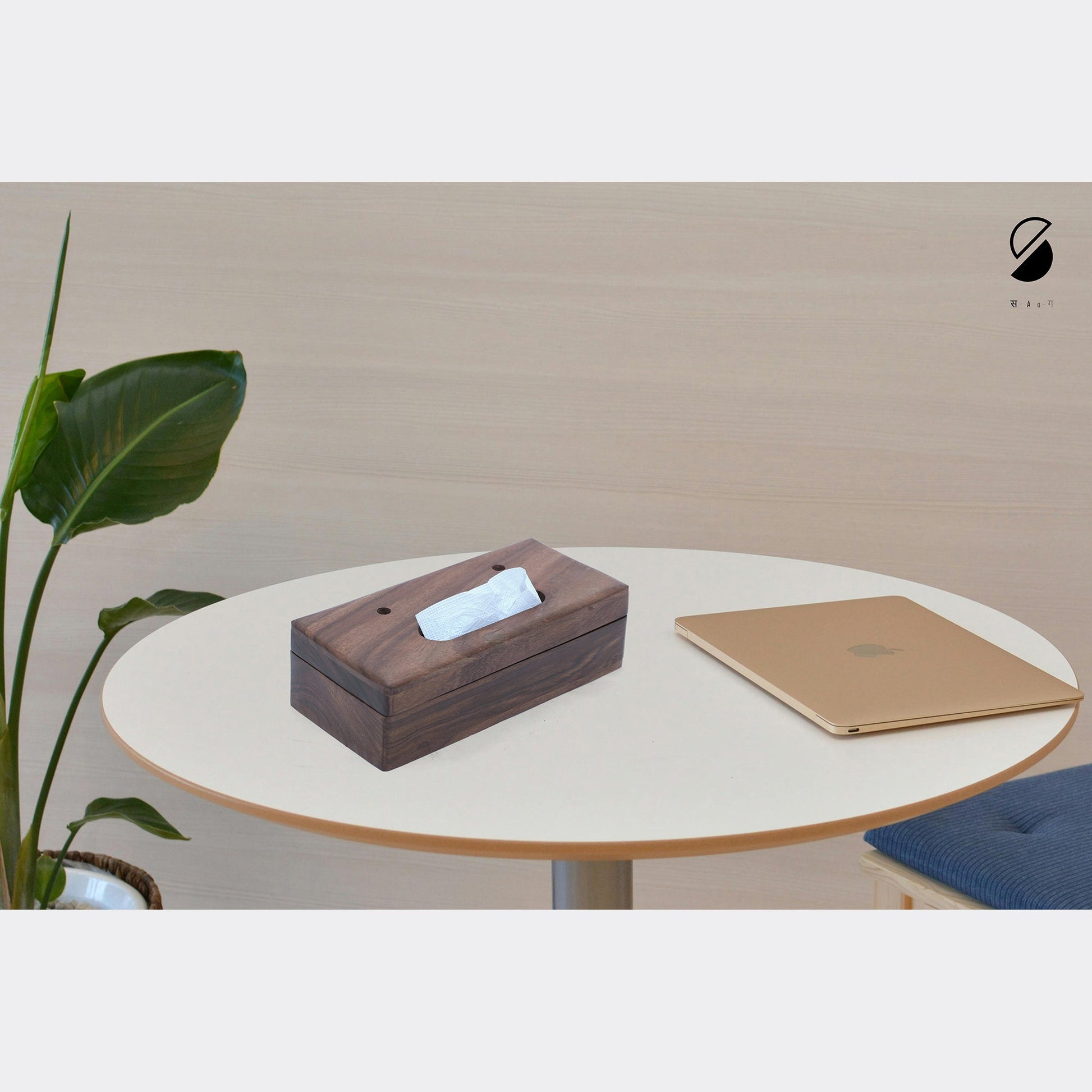 Brown - Handcrafted Wooden Double Side Tissue Box