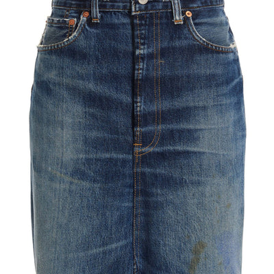 Re/Done Double Waisted Pencil Re Done X Levis Skirt
