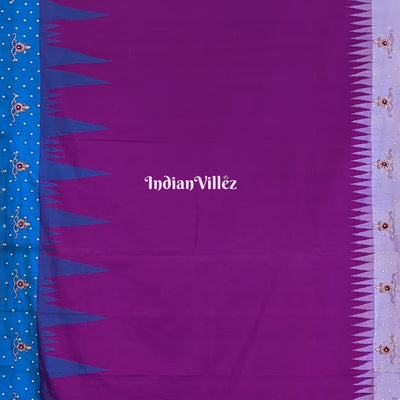 Purple Zardosi Work Sambalpuri Ikat Silk Saree