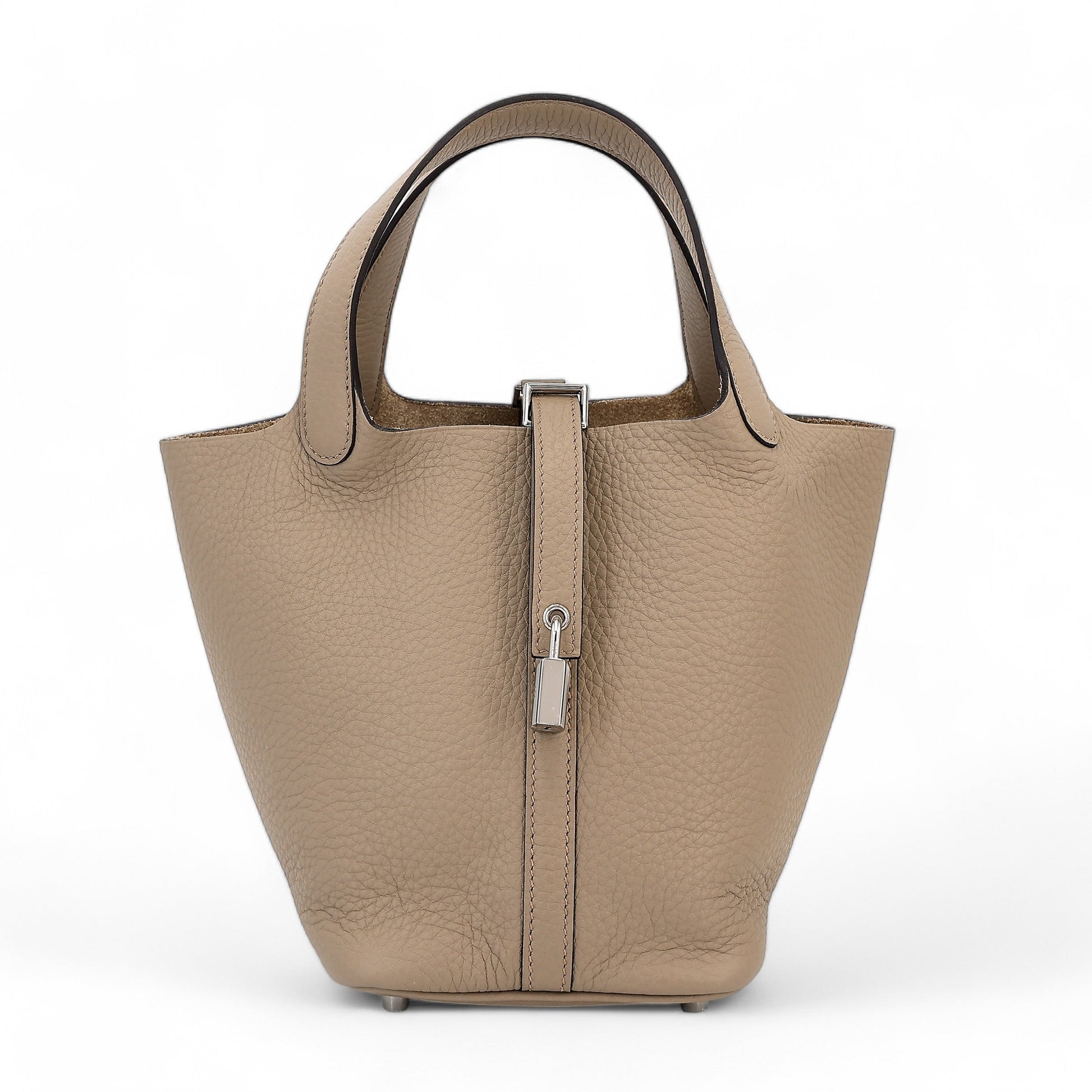 HERMÈS Picotin Lock PM Beige Marfa Clemence Palladium hardware