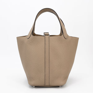 HERMÈS Picotin Lock PM Beige Marfa Clemence Palladium hardware