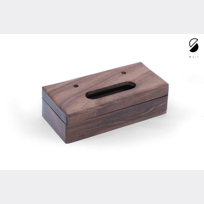Brown - Handcrafted Wooden Double Side Tissue Box