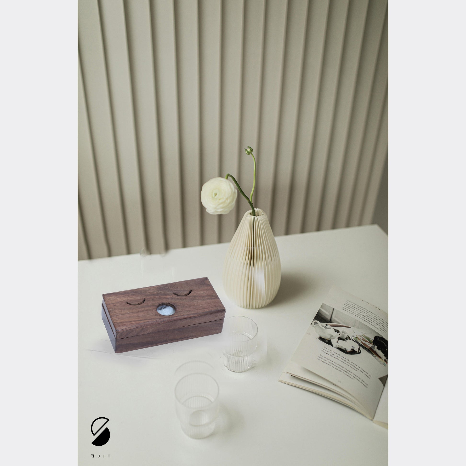Brown - Handcrafted Wooden Double Side Tissue Box