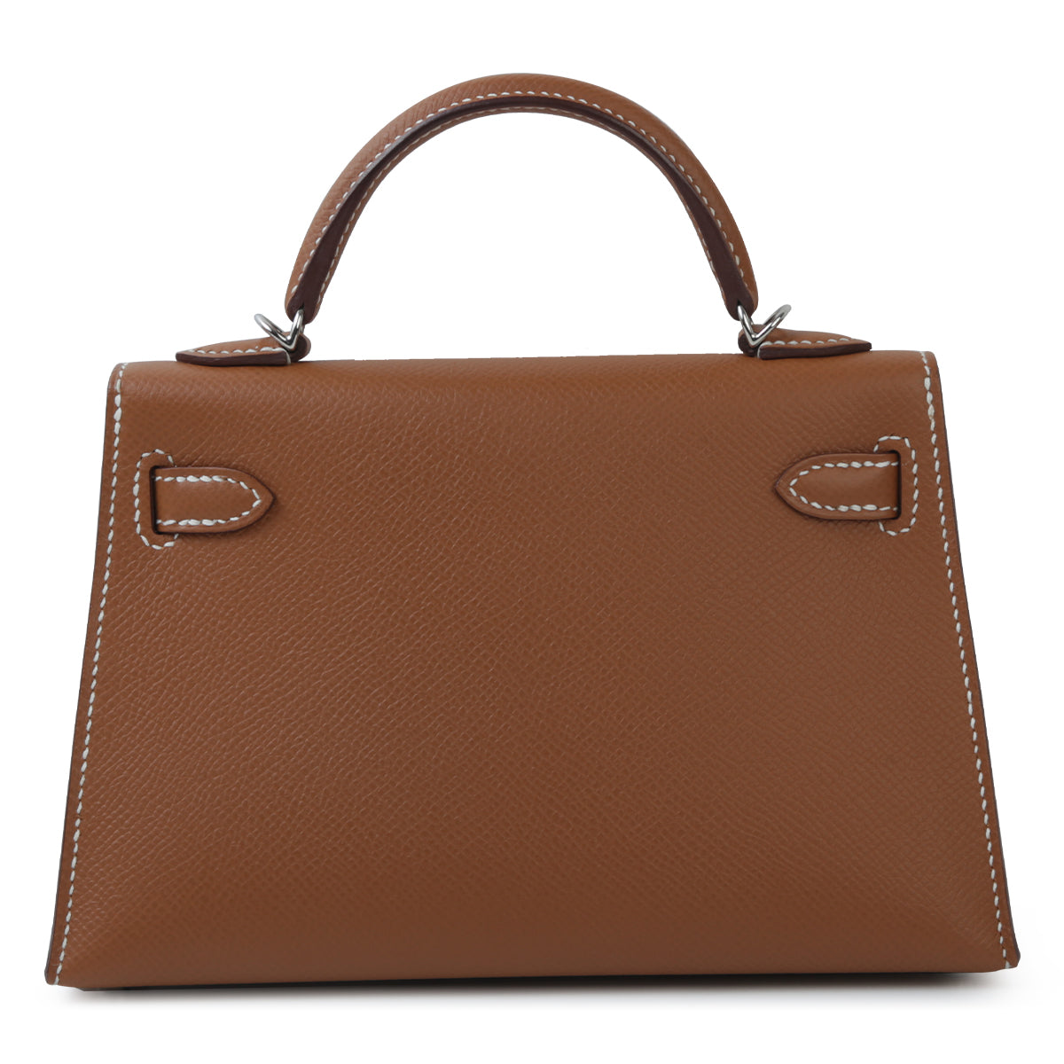 HERMES Mini Kelly II handbag in Gold Epsom leather with Palladium hardware
