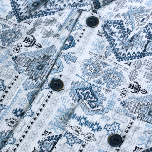 Light Blue Geometric Corduroy Jacket