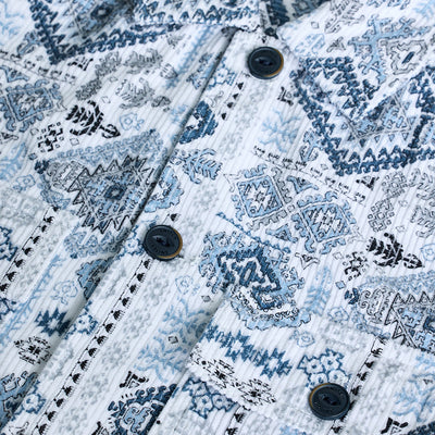 Light Blue Geometric Corduroy Jacket