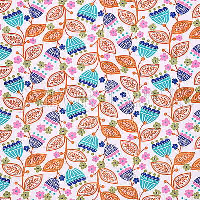Green Border Flower and Leaf Printed Cotton Double Bed Sheet