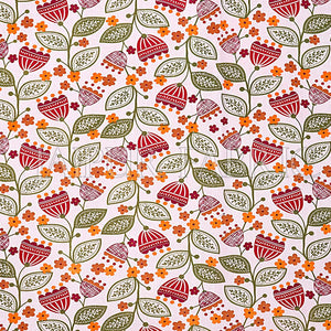 Red Border Flower and Leaf Printed Cotton Double Bed Sheet