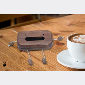 Brown - Handcrafted Wooden Robot Face Tissue Box