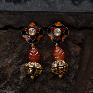 Bindurekha Ethnic Meenakari Stud Earrings