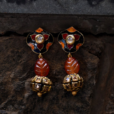 Bindurekha Ethnic Meenakari Stud Earrings