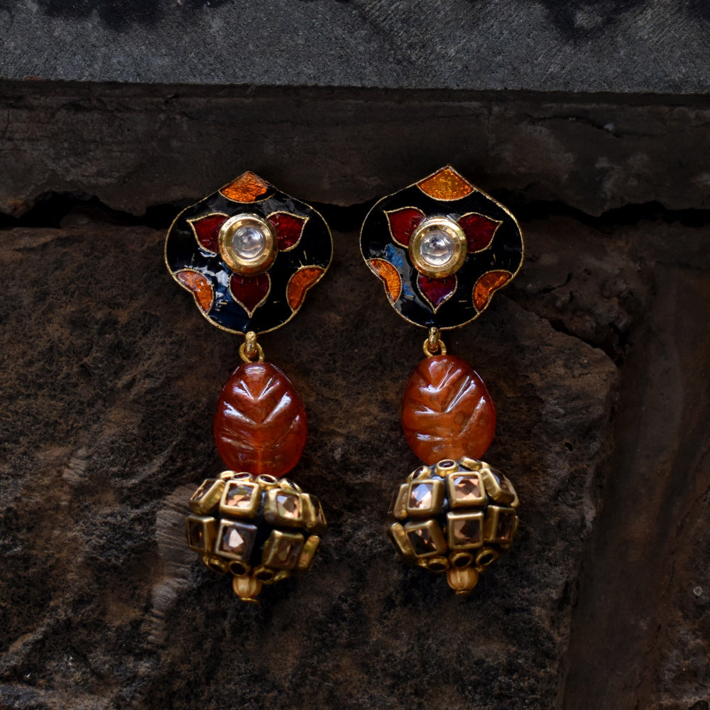 Bindurekha Ethnic Meenakari Stud Earrings