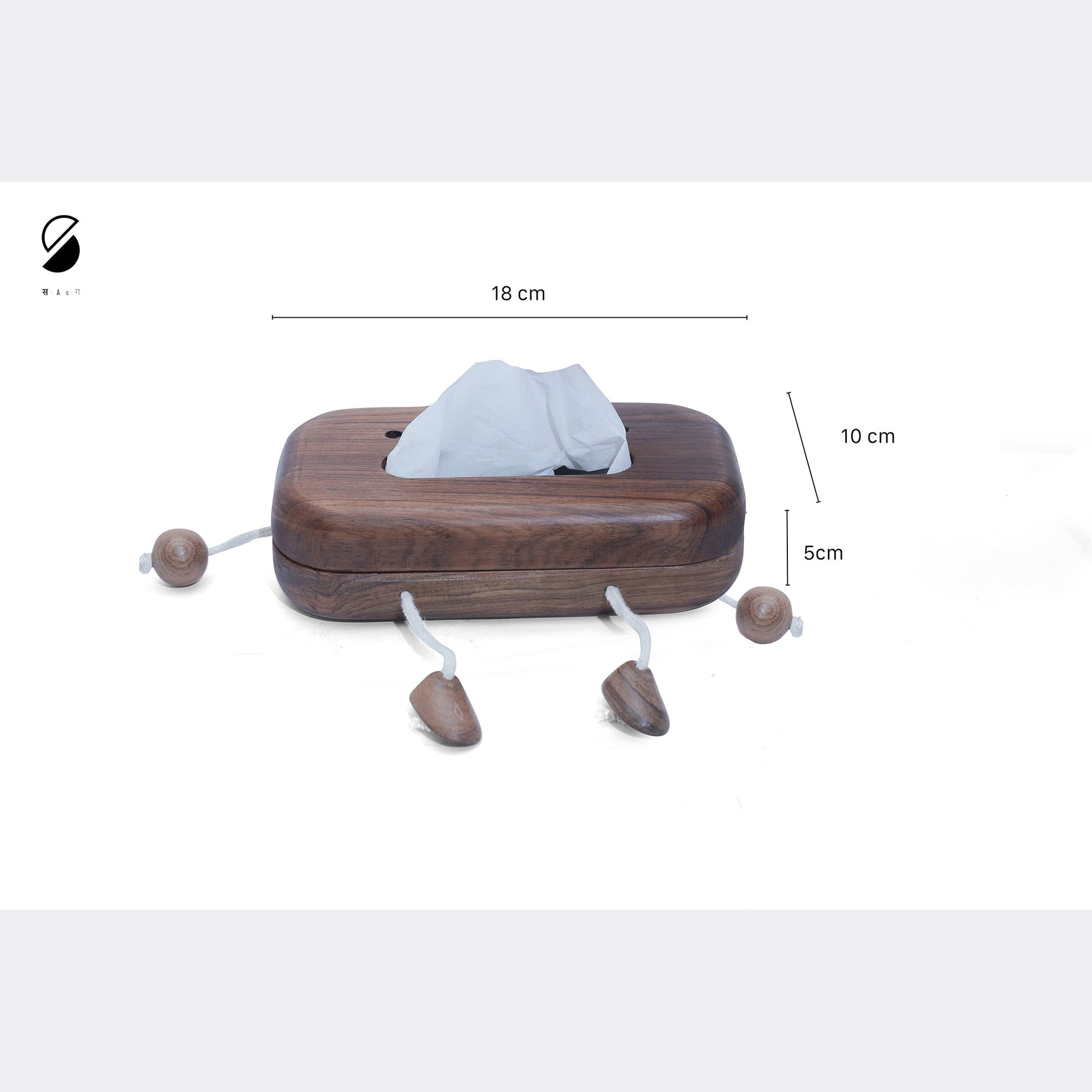 Brown - Handcrafted Wooden Robot Face Tissue Box