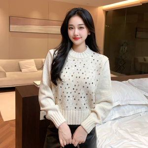 Adele Statement Woolen Sweater with Sequin Detail