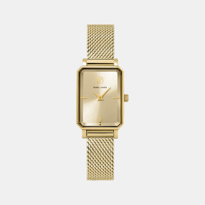 Ariane Women Quartz Gold Dial Analog Mesh Watch 006L542