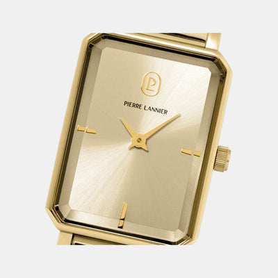 Ariane Women Quartz Gold Dial Analog Mesh Watch 006L542