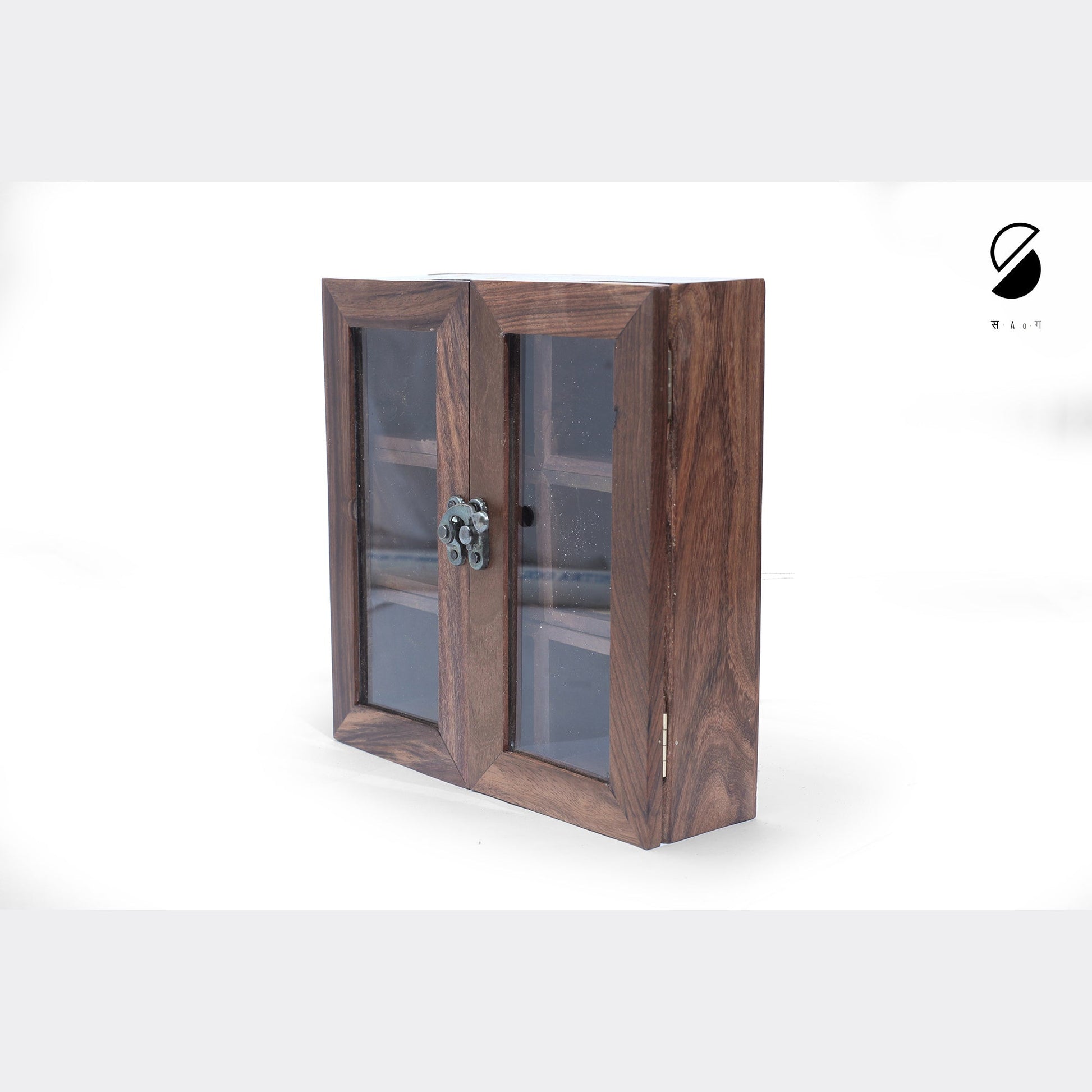 Brown - Handcrafted Wooden Spice Box
