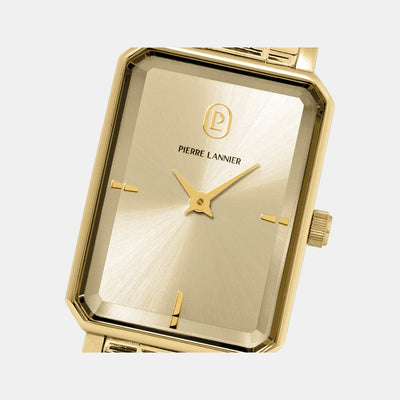 Ariane Women Quartz Gold Dial Analog Stainless Steel Watch 007J542