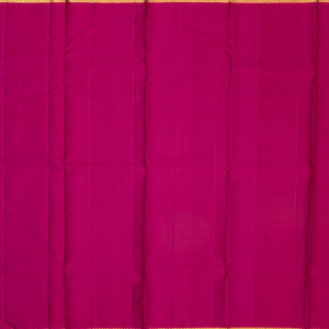 Magenta Handloom Kanchipuram Silk Saree With Solid Zari Border