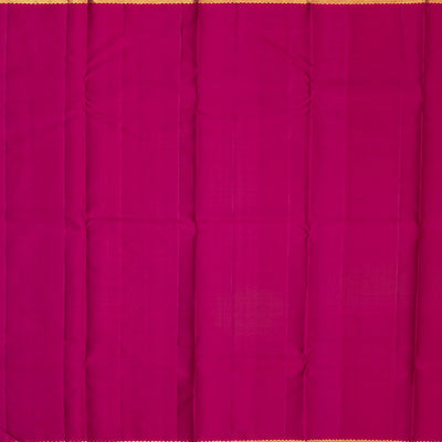 Magenta Handloom Kanchipuram Silk Saree With Solid Zari Border