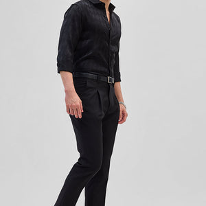 Black Slim Fit Stretch Trousers