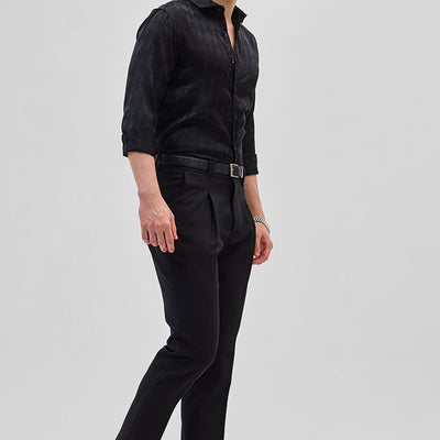 Black Slim Fit Stretch Trousers