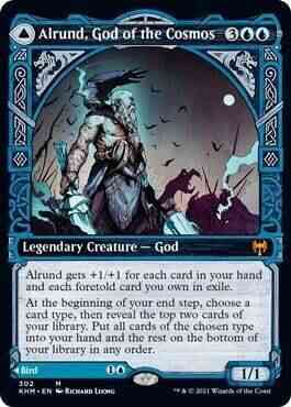 Alrund, God of the Cosmos // Hakka, Whispering Raven [302] [Showcase] [Kaldheim] [Non-Foil]