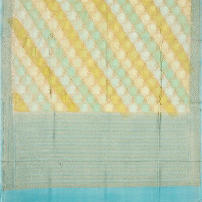 Multi Colour Handloom Banarasi Silk Cotton Saree With Jaal Motifs