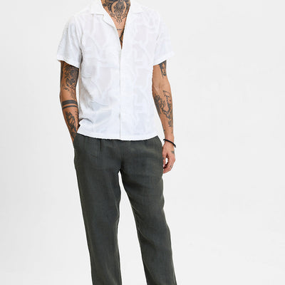 White Abstract Box Fit Shirt