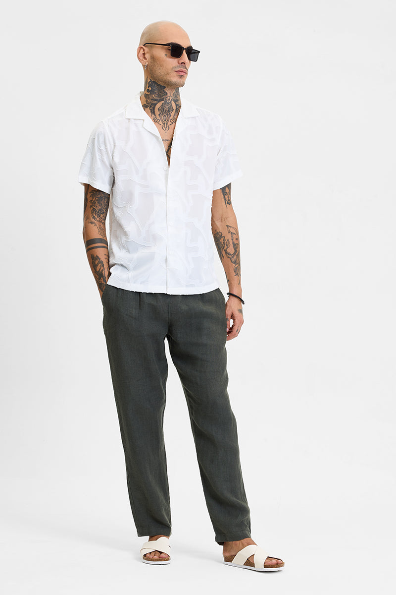 White Abstract Box Fit Shirt