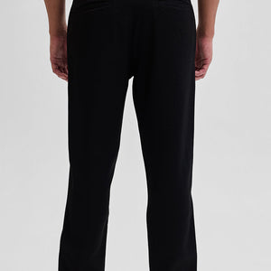 Black Self-Design Slim Fit Trousers
