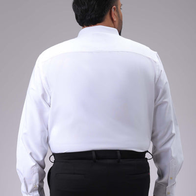 Men's Plus Size White Regular Fit Solid Formal Shirt