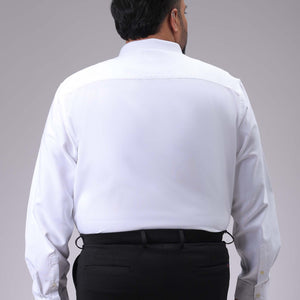 Men's Plus Size White Regular Fit Solid Formal Shirt