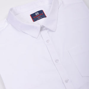 Men's Plus Size White Regular Fit Solid Formal Shirt