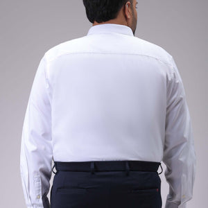 Men's Plus Size White Regular Fit Solid Formal Shirt