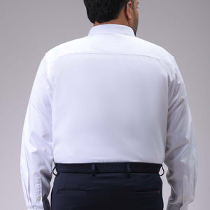 Men's Plus Size White Regular Fit Solid Formal Shirt