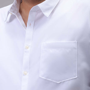 Men's Plus Size White Regular Fit Solid Formal Shirt