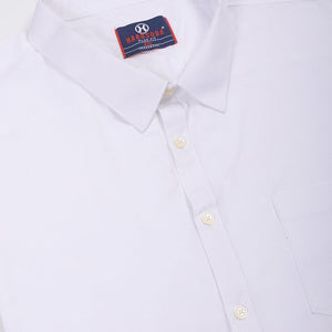 Men's Plus Size White Regular Fit Solid Formal Shirt