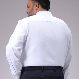 Men's Plus Size White Regular Fit Solid Formal Shirt