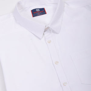 Men's Plus Size White Regular Fit Solid Formal Shirt