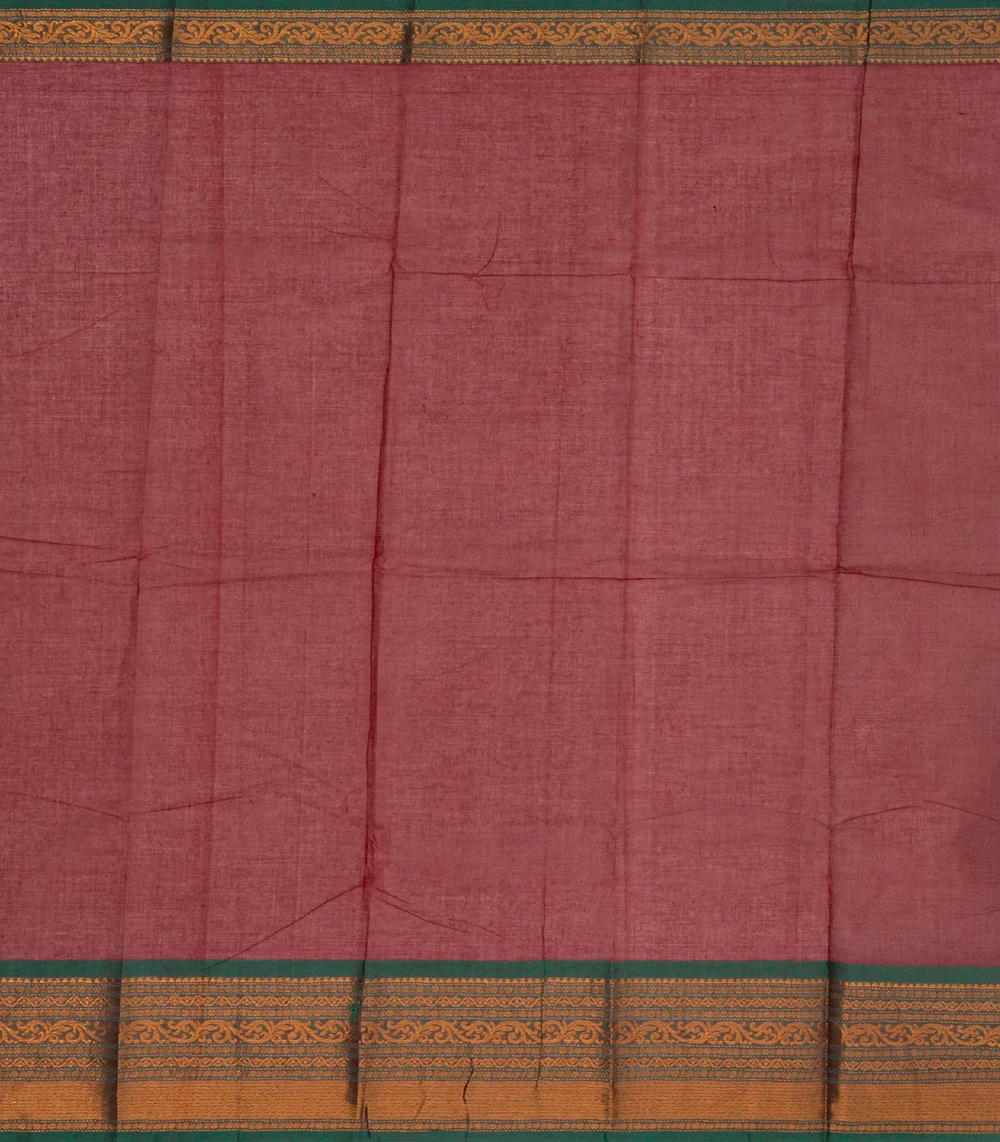 Crimson Handloom Chettinad Cotton Saree With Floral Buttas