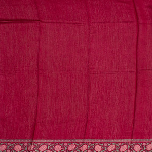 Black Handloom Tussar Linen Blend Silk Saree Printed With Diagonal Stripes