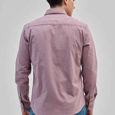 Mauve Solid Double Pocket Overshirt